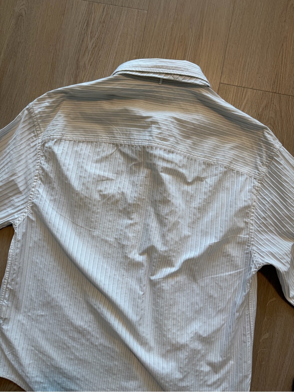 Combination Striped Tie Shirt Ecru - Picture 8 of 16